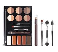 Set di stampi per sopracciglia alla moda con 11 tonalità palette di polvere pennello matita timbro strumento professionale e matita