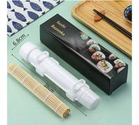Set di stampi per sushi bianco con rullo e scatola colorata, formatore per palline di riso e rullo per sushi per maki e onigiri fatti in casa, strumento professionale per sushi per principianti e uten
