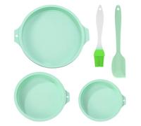 Set Di Stampi Per Torte: 3 Stampi Da Forno, Pennello Per Olio E Spatola In Silicone, Tortiera Rotonda
