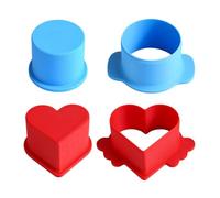 Set di stampi per torte con spintori a forma di cuore e forma rotonda per pasticcini fatti in casa, biscotti e argilla, accessori per modellare torte