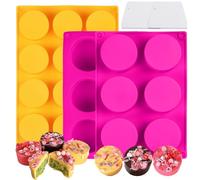 Set di stampi per torte in silicone con 12 cavità ricoperti di cioccolato, stampi rotondi per cake pop, con 2 spatole per torce fai da te, cake pucks, dessert al cioccolato