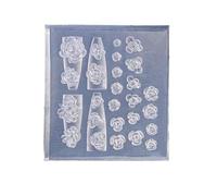 Set di stampi versatili in silicone per nail art con design a fiori di rosa, ideali per artigianato e creazione di gioielli in silicone