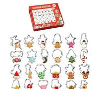Set di Stampini per Biscotti di Natale 24 Pezzi Stella Babbo Natale Albero | di Natale in Metallo Per Feste Invernali Casa Cucina Panetteria Dessert Pasticceria Snack