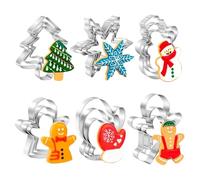 Set di stampini per biscotti natalizi in acciaio inossidabile da 18 pezzi | festivi per le festività, tra cui di pan di, di neve, albero, stella, angelo e altro - Ideali pe