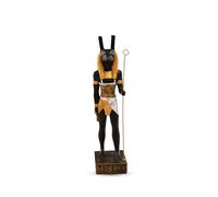 Set di statua egiziana di Dio (Seth) e Suetekh era il dio del caos, della violenza, dei deserti e delle tempeste, è l'assassino di suo fratello Osiride unico oro nero dipinto a mano realizzato in