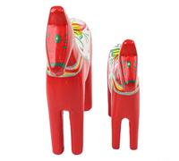 Set di statue artigianali in legno a forma di cavallo Dala tradizionale svedese, decorazione per la casa e il soggiorno, simbolo di buona fortuna, rosso
