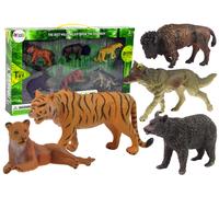 Set di statuette di animali della foresta africana: orso e tigre