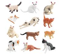 Set di statuette di gatto - Decorazione per torta di gattino per feste e celebrazioni | Statue di gattini per giocare, imparare e collezionare amanti dei gatti.