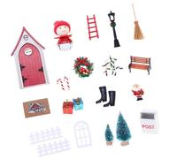 Set di statuette di gnomi e porta delle fate del villaggio di Natale, in miniatura, per case delle bambole, decorazione da tavolo, gnomi in miniatura