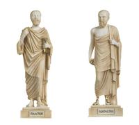 Set di statuette in alabastro di Socrate Platone dei filosofi greci, 24 cm, colore: oro
