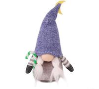 Set di statuette natalizie con Babbo Natale e renna senza volto, in tessuto non tessuto, ornamenti per feste da tavolo o caminetto, 18 x 7 cm, decorazione per feste natalizie (blu)