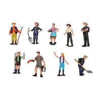 Set di Statuine di Contadini, Lavoratori Agricoli in Miniatura Realistici | Set da Gioco di Ruolo da 9 Pezzi, Figure da 1,57-3,54 Pollici, Plastica, Nessun Assemblaggio Necessario, Compatibile con