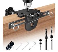 Set di stencil 3 in 1 per mobili, 8/10/15 mm, con foro tascabile, tassello in legno, set con clip di posizionamento, guida regolabile per il foro