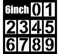 Set di stencil da 15,2 cm con numeri da 0 a 9, stencil digitali in plastica riutilizzabili per torte, stencil per cassette postali, cartelli, parcheggio, numeri civici, decorazione da parete, 10 pezzi