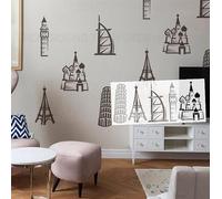 Set di stencil da parete con Torre Eiffel di Pisa, 72 cm, extra murale, di grandi dimensioni, riutilizzabili, decorativi per mobili per pittura su tessuto, S655