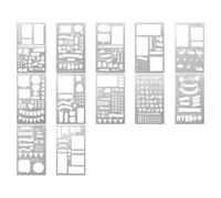 Set di stencil per il Junk Journaling, modello per la geometria e le forme, planner 1-12