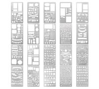 Set di stencil per il Junk Journaling, modello per la geometria e le forme, planner 1-20