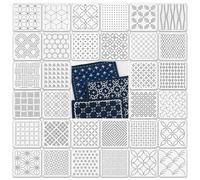Set di stencil Sashiko, 32 modelli geometrici riutilizzabili