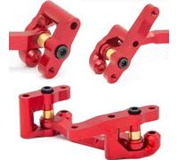 Set di sterzo RC in alluminio, parti di aggiornamento per Arrma 1/18 Granite Grom Mega 380 spazzolato 4X4 Monster Truck & Typhon Grom Mega 380 spazzolato 4X4 Buggy e 1/12 AWD RC Race Car (Rosso)