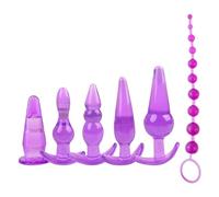 Set di stimolatori anali in silicone, confezione da 6 giocattoli sessuali anali di sicurezza fetish per principianti Trainer anale per donne adulte coppie gay lesbiche