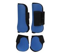 Set di stivali per gambe da cavallo da 4 pezzi Protezioni per tutori per gambe anteriori e posteriori in PU per cavalli con imbottitura interna ammortizzante per la protezione dei (Set blu medio)