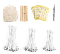 Set di stoppini per candele | Kit di produzione di candele riutilizzabili con tweezer e decalcomania, Accessori per la produzione portatile, Forniture per la casa