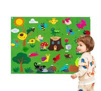 Set di storie in feltro,Storie in feltro fai da te Story Board in flanella per la scuola materna - Set di tabelloni multifunzionali in sfocato con animali da fattoria, attività educative da par