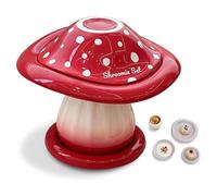 Set di stoviglie a forma di funghi (rosso), 4 pezzi in ceramica con ciotola, piatto, tazza e piattino, stravagante decorazione da cucina per colazione e dessert, regalo unico per gli amanti del fungo