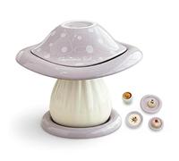 Set di stoviglie a forma di funghi (viola), 4 pezzi in ceramica con ciotola, piatto, tazza e piattino, stravagante decorazione da cucina per colazione e dessert, regalo unico per gli amanti del fungo