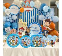 Set di stoviglie a tema Paw Patrol ora disponibile! Il set include 20 piatti personalizzati, 20 eleganti tovagliette e 10 adorabili bicchieri di carta, sufficienti per 20 piccoli cuccioli per organizz