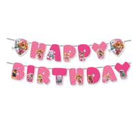 Set di stoviglie e decorazioni per festa di compleanno a tema Paw Patrol rosa, bandierine per tirare, il regalo perfetto per feste e fan tovaglia,Sacchetti regalo,Tira fuori la bandiera,palloncino,Rot