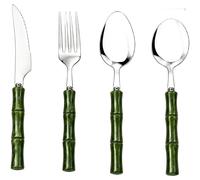 Set di stoviglie in acciaio 4 lucidate a per mangiare per tutti