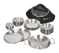Set di Stoviglie in Acciaio Inox | Portatile, Resistente, Set di Piatti e Ciotole, per Picnic