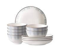 Set di stoviglie in ceramica, cucina e piatti da pranzo, ciotole, piatti, cucchiai, piattini, bacchette, sicurezza ad alta temperatura, 10%