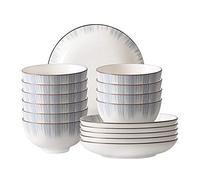 Set di stoviglie in ceramica, cucina e piatti da pranzo, ciotole, piatti, cucchiai, piattini, bacchette, sicurezza ad alta temperatura, 10%