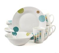 Set di stoviglie in ceramica multicolore da 12 pezzi Gibson Home Retro Specks