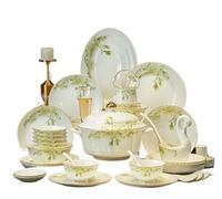 Set di stoviglie in ceramica Servizio da tavola in porcellana for feste, 88 pezzi, for ospiti, forniture for catering, set, piatti for la colazione, completa(36pcs for 6 people)