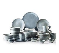 Set di Stoviglie in Gres Vintage, Stoviglie in Ceramica Opaca, Adatte al Microonde E alla Lavastoviglie, Processo di Smaltatura in Forno, Forniture per Ristoranti per Riunioni di Famiglia