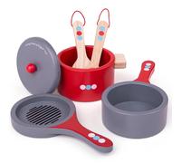 Set di stoviglie in legno Bigjigs Toys con Pois