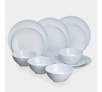 Set di stoviglie in melamina flamefield antiscivolo 12 pezzi bianco