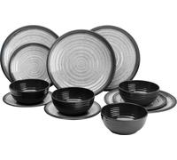 Set di stoviglie in melamina Flamefield Granite 12 pezzi grigio