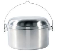 Tatonka Kettle Camping - Set da cucina da 2,5 l, pentola e padella in acciaio inox, volume 2,5 litri, con manico per appenderlo, diametro 20 x 12,5 cm, colore: argento