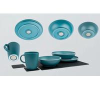 Set di stoviglie magnetiche silwy dolomit, in materiale sintetico, 11 pezzi blu