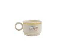 Set Di Stoviglie, Modello Di Gatto Carino Multiuso for La Ristorazione Uso Quotidiano Ceramico In Colore Cremoso for Tutte Le Occasioni(Cup)