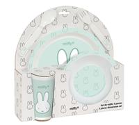 Set di stoviglie per bambini Miffy Menta [5 Pezzi]