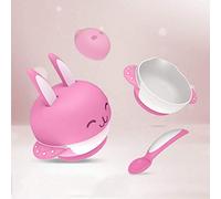 Set Di Stoviglie Per Bambini Multifunzionali Ciotola Per Ventosa Per Bambini Forchetta Per Bambini Set Da Tavola Per Alimenti Per Bambini Ciotola Per Ventosa(Colour:4 Pezzi In Rosa)