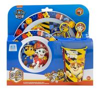 Set di stoviglie per bambini, riutilizzabile, adatto al microonde, composto da bicchiere, piatto, ciotola e posate della Paw Patrol Boy