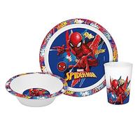 Set di stoviglie per bambini Spiderman Kids in polipropilene, 3 pezzi, piatti, ciotola, bicchiere, plastica, infrangibili, 3 pezzi, Spidey, Marvel, GEDA, GEDA LABELS, senza BPA, stoviglie