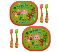 Set di stoviglie per bambini The First Years CoComelon - Set di stoviglie in plastica e posate per bambini - 2 piatti reversibili e 4 cucchiai te