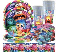 Set di stoviglie per feste, 61PCS decorazioni per interni ed esterni, Decorazione da Tavola per Compleanno di Bambini, include piatti di carta, tovaglioli di carta, tazze, tovaglia per 20 persone